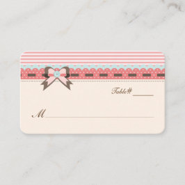 Tarjeta de plaza Boda bonito, azul y coral