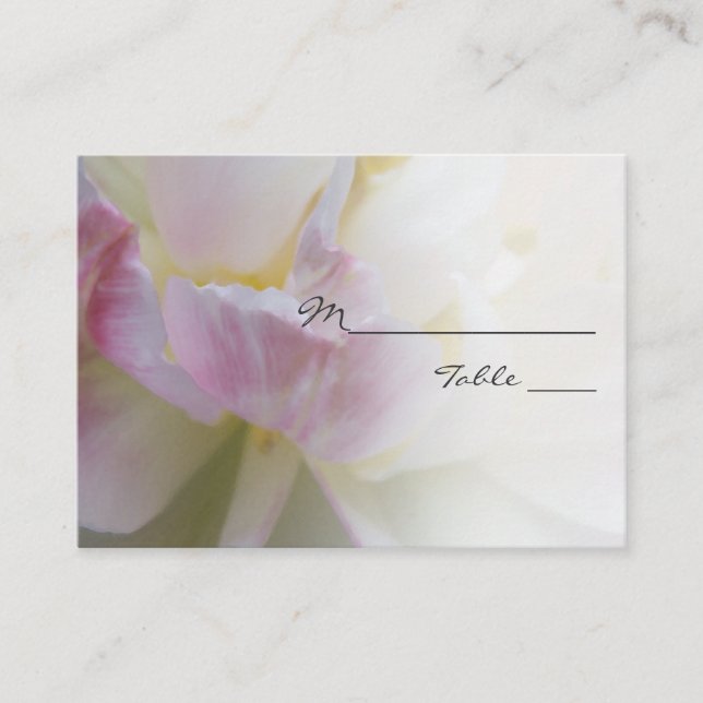 Tarjeta de plaza Boda con flor de tulipano rosa y  (Anverso)