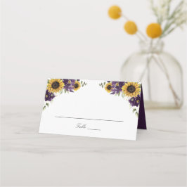 Tarjeta de plaza Boda de flores violetas moradas g