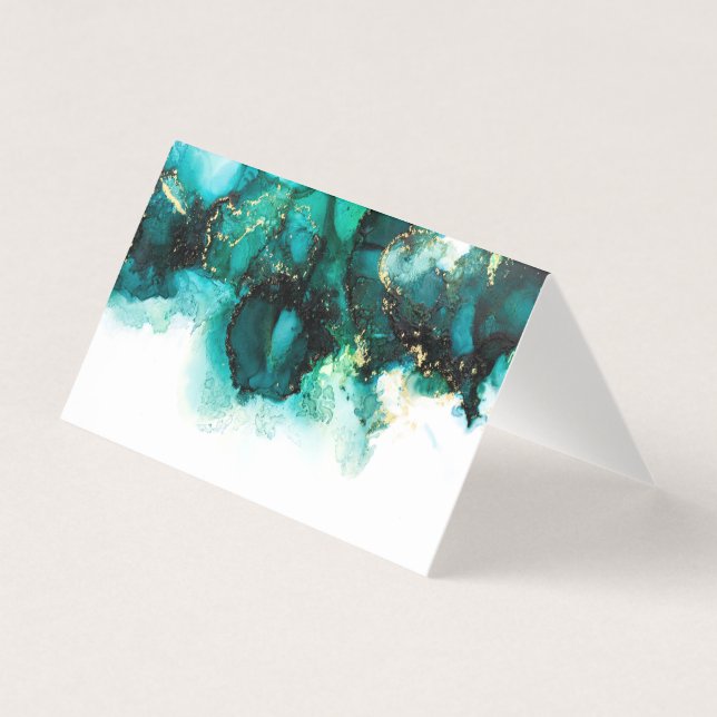 Tarjeta de plaza Boda Emerald Jewel Tone (Anverso)