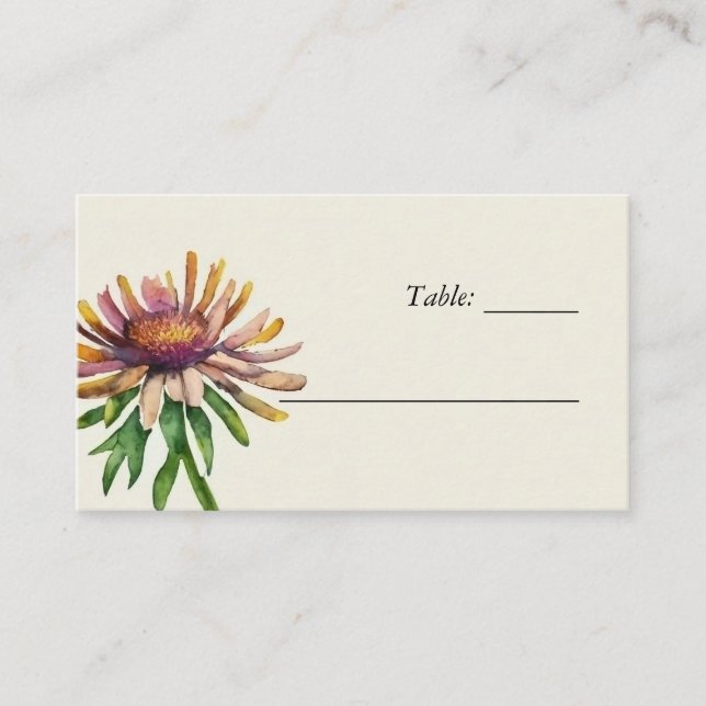 Tarjeta de plaza Boda Floral Floral (Anverso)