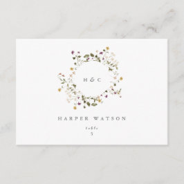 Tarjeta de plaza Boda floral seca Pampas Pampas