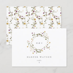 Tarjeta de plaza Boda floral seca Pampas Pampas
