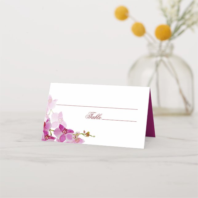Tarjeta de plaza Boda Orquídea Tropical (Anverso)