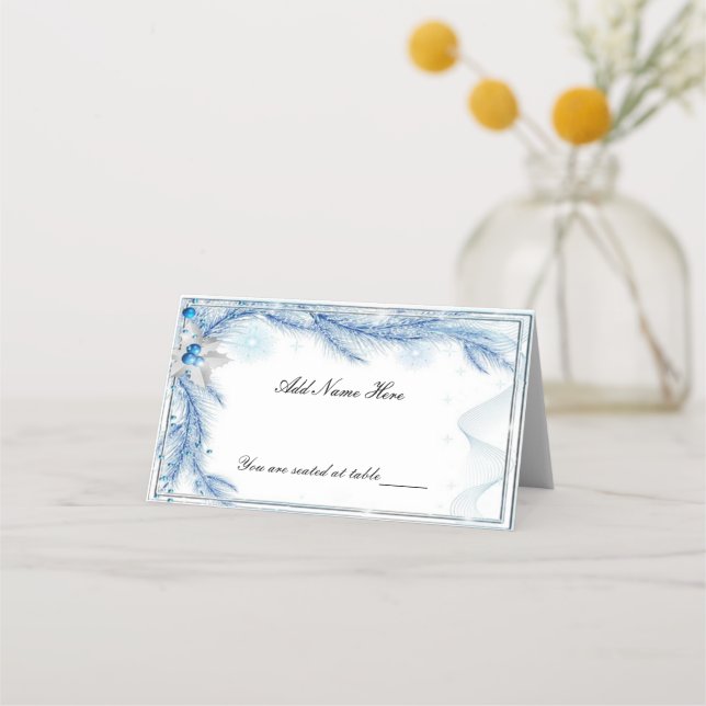 Tarjeta de plaza Boda para Navidades de invierno d (Anverso)