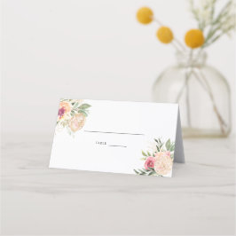 Tarjeta de plaza Boda Peony and Relieve metalizado