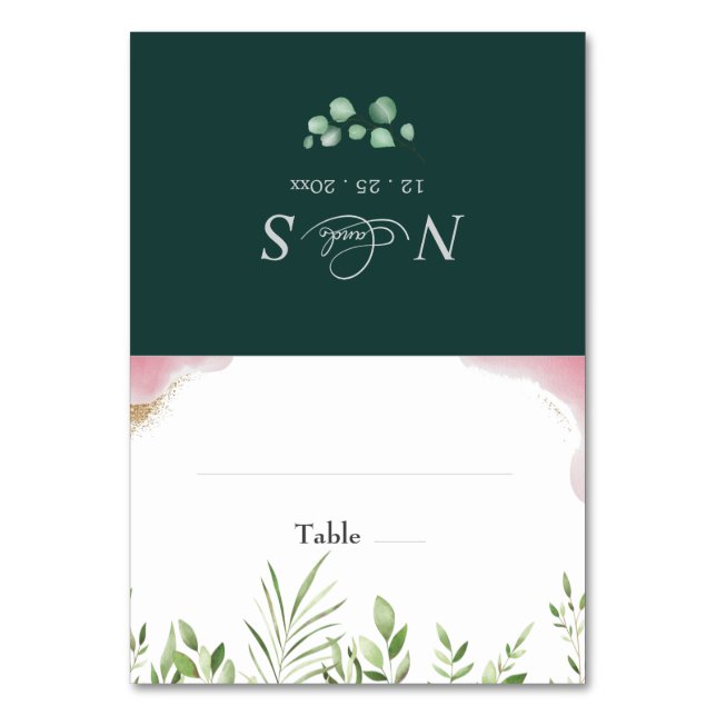 Tarjeta de plaza Boda plana Gold Greeneration (Anverso)