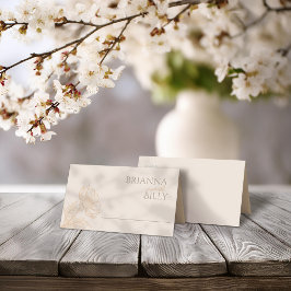 Tarjeta de plaza Boda plegada de floral de tierra