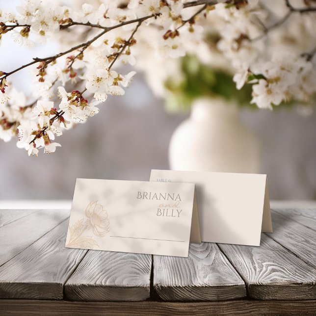 Tarjeta de plaza Boda plegada de floral de tierra  (Subido por el creador)