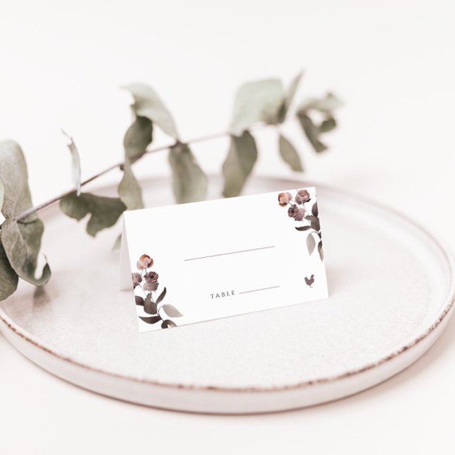 Tarjeta de plaza Boda plegada Rosa con comida de p (Subido por el creador)