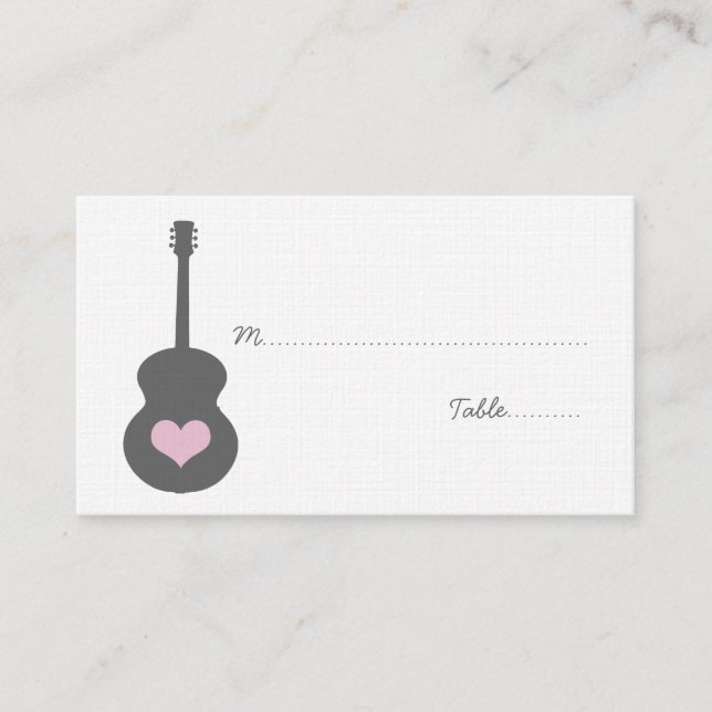 Tarjeta de plaza cardíaca de guitarra gris/rosa (Anverso)