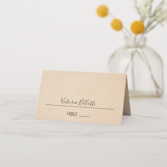 Tarjeta de plaza de asiento clásica - papel kraft (Anverso)