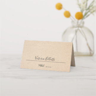 Tarjeta de plaza de asiento clásica - papel kraft