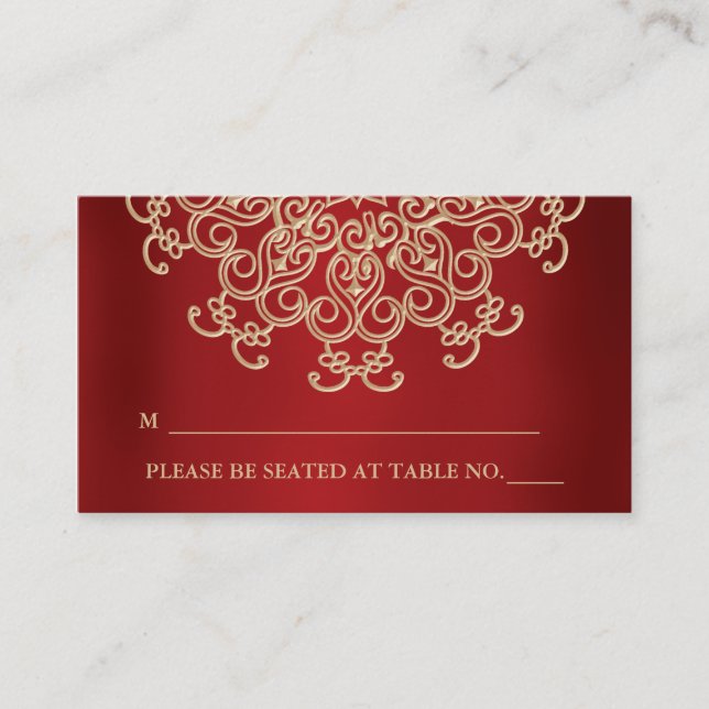 Tarjeta de plaza de asiento de inspiración india r (Anverso)