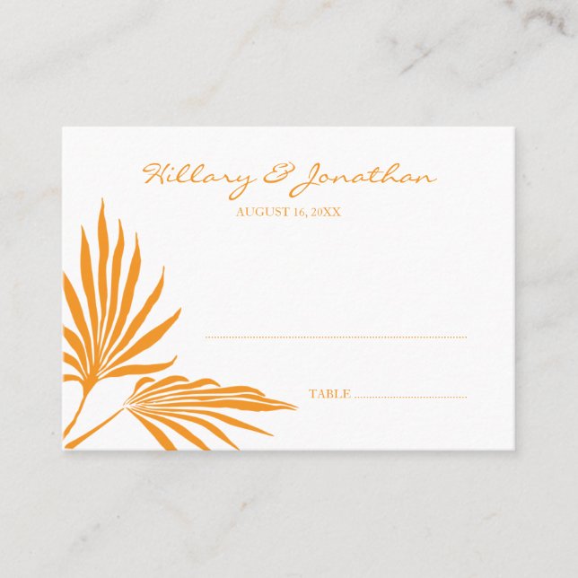 tarjeta de plaza de asiento del boda de la hoja de (Anverso)