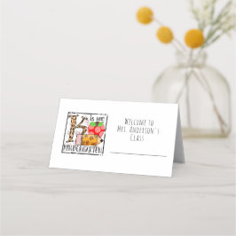 Tarjeta de plaza de asiento en aula