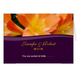 Tarjeta de plaza de asiento púrpura y Naranja