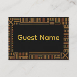 Tarjeta de plaza de Boda African Gold Kente