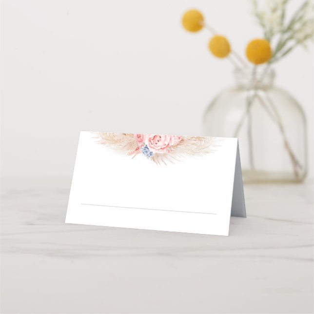 Tarjeta de plaza de Boda de gramíneas de pampas tr (Anverso)