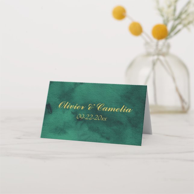 Tarjeta de plaza de Boda de oro de Emerald (Reverso)
