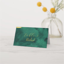 Tarjeta de plaza de Boda de oro de Emerald