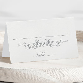 Tarjeta de plaza de Boda floral Gris Classic