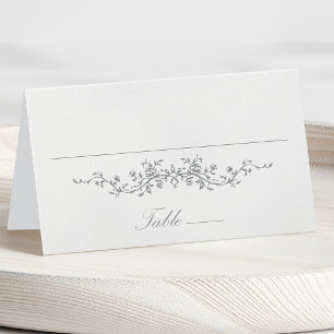 Tarjeta de plaza de Boda floral Gris Classic