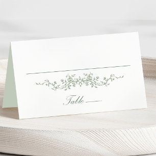 Tarjeta de plaza de Boda floral Sage Green Classic