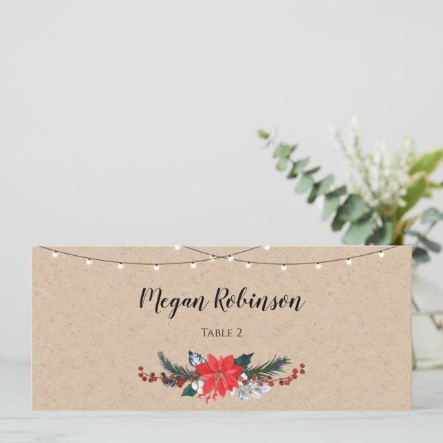 Tarjeta de plaza de Boda para Navidades de inviern (Anverso de pie)