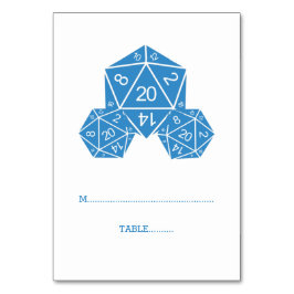 Tarjeta de plaza de dados azul D20