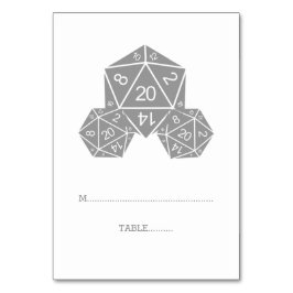 Tarjeta de plaza de dados gris D20