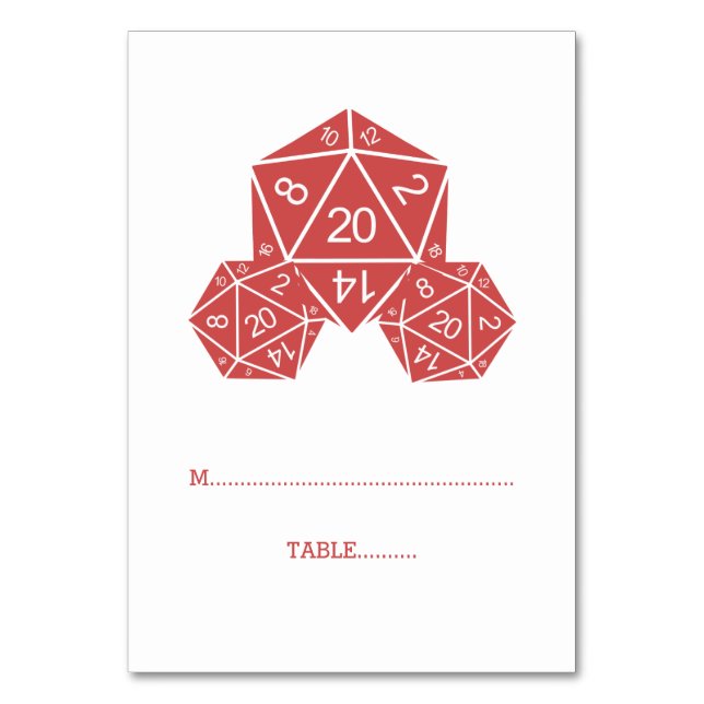 Tarjeta de plaza de dados roja D20 (Anverso)