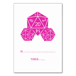 Tarjeta de plaza de dados rosada D20
