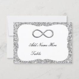 Tarjeta de plaza de mesa con infinito plateado Pur