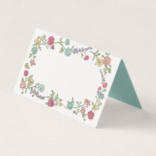 Tarjeta de plaza de mesa floral brillante Fiesta d