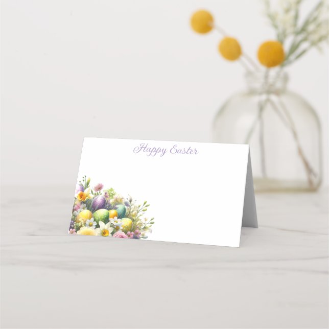 Tarjeta de plaza de nombres plegados - Pascua (Anverso)