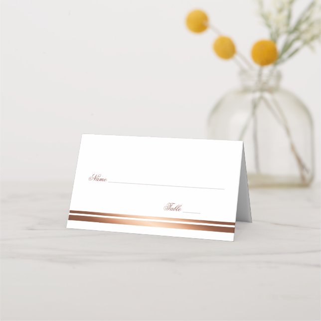 Tarjeta de plaza del Boda blanco del cobre de oro  (Anverso)