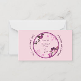 Tarjeta de plaza del Boda del anillo floral púrpur
