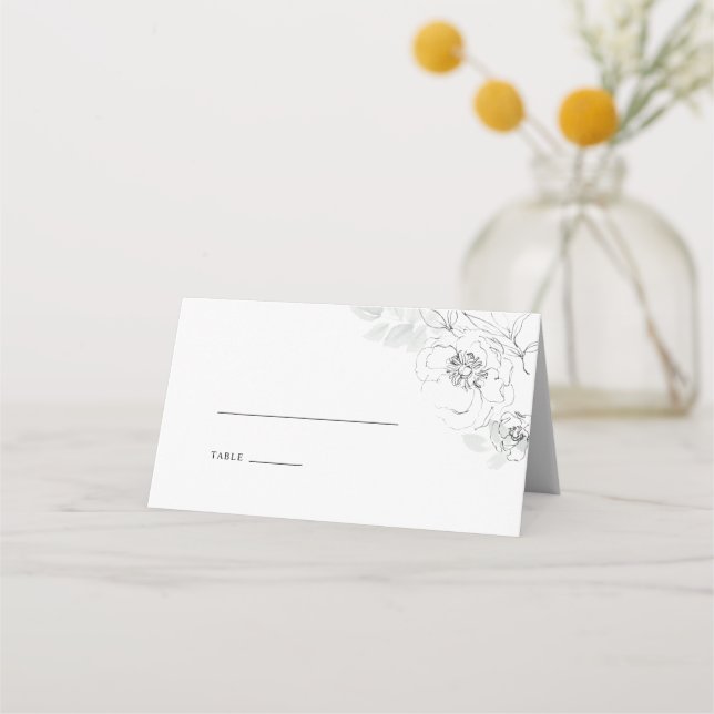 Tarjeta de plaza del Boda del Ilustracion de folla (Anverso)