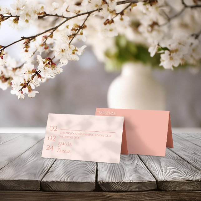 Tarjeta de plaza del Boda del Naranja minimalista (Subido por el creador)
