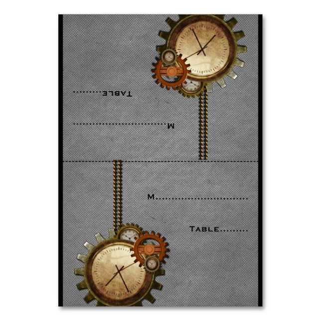 Tarjeta de plaza del Boda del reloj de la vendimia (Anverso)