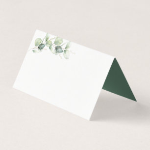 Tarjeta de plaza del Boda Minimalista Eucalyptus G
