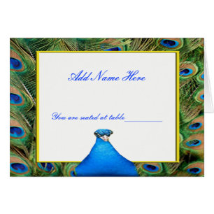 Tarjeta de plaza del Boda Peacock