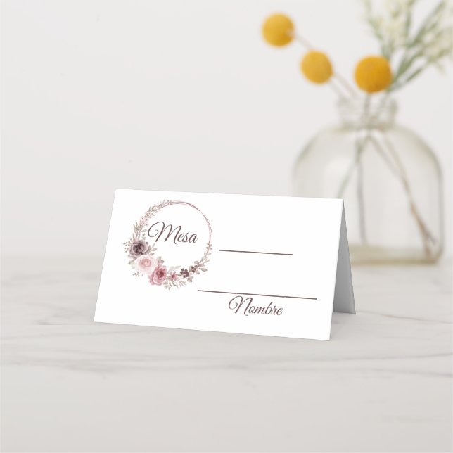 Tarjeta de plaza del Boho Boda español (Anverso)