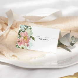 Tarjeta de plaza Eggshell y Rubor Floral Boda