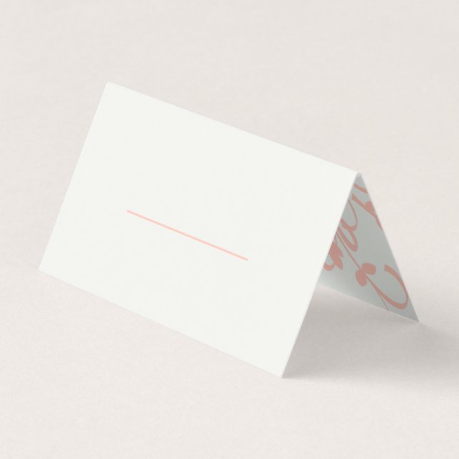 Tarjeta de plaza elegante Coral and Cream Filigree (Anverso)