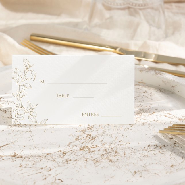Tarjeta de plaza plana Boda de verde oro clásico (Subido por el creador)