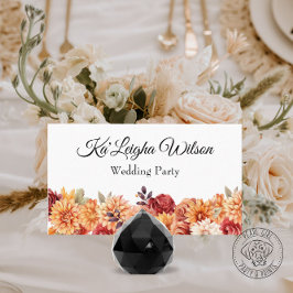 Tarjeta de plaza plana Boda floral otoño