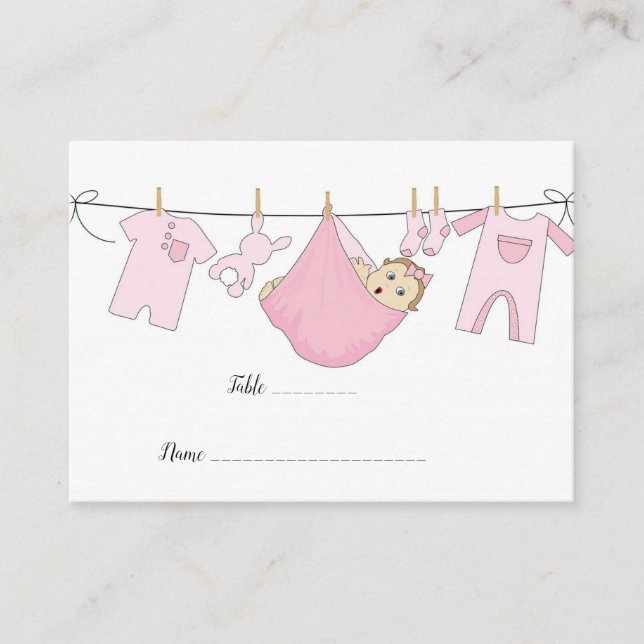 Tarjeta de plaza plana de Baby Shower de Ilustraci (Anverso)