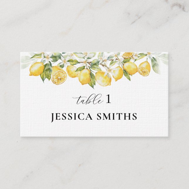 Tarjeta de plaza plana del Boda de cítricos verde  (Anverso)